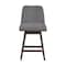 Armen Living Amalie Swivel Counter Stool in Gray Oak Wood Finish with Gray Boucle Fabric 840254332010 - alternate 8